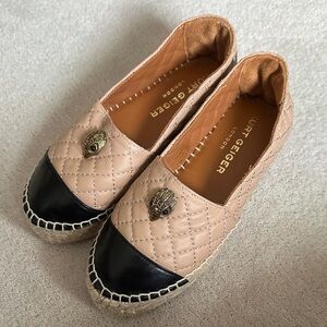 Kurt Geiger Women's Quilted Tan and Black Espadrilles!